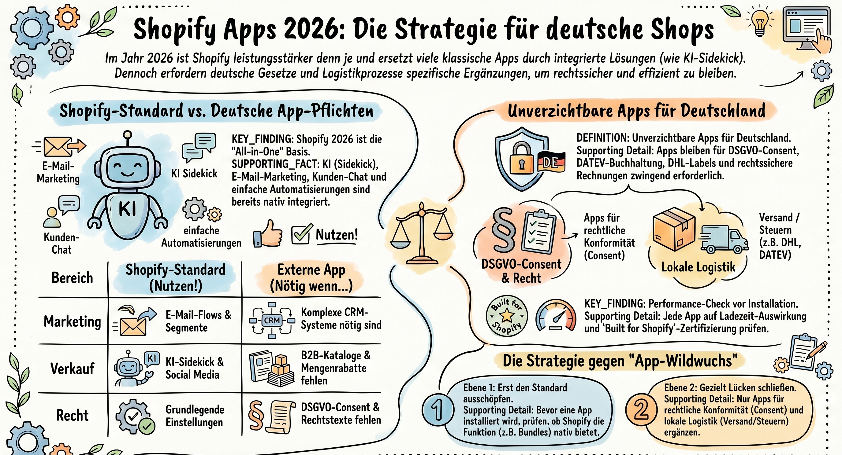 Shopify Apps 2026: Welche Apps deutsche Shops wirklich brauchen