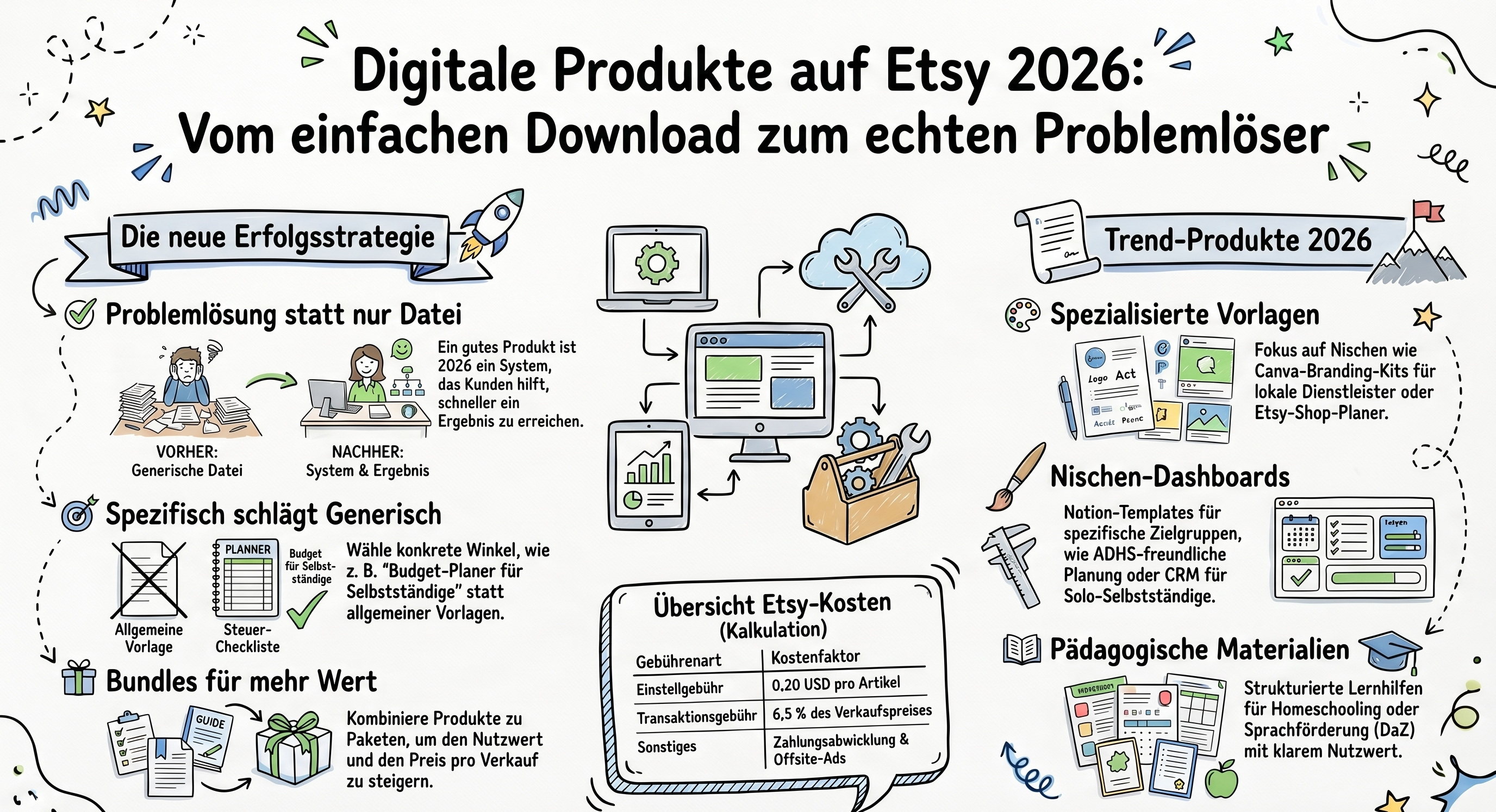 60 digitale Produkte für Etsy 2026: Moderne Ideen zum Verkaufen