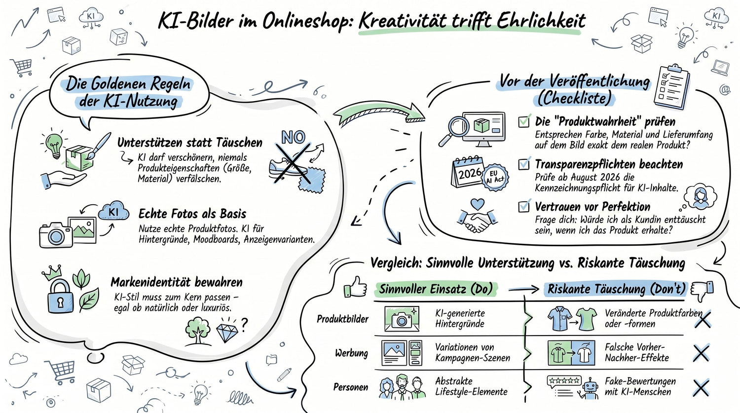 KI-Bilder und Werbung im Onlineshop nutzen: Do-Liste und Checkliste für Onlinehändlerinnen