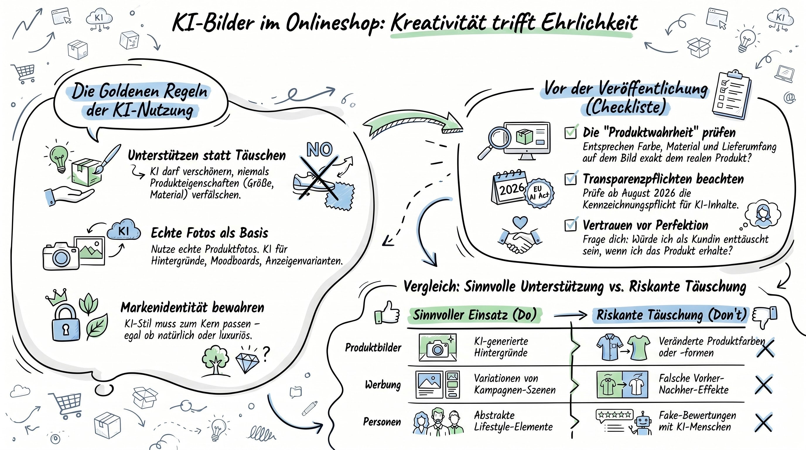 KI-Bilder und Werbung im Onlineshop nutzen: Do-Liste und Checkliste für Onlinehändlerinnen