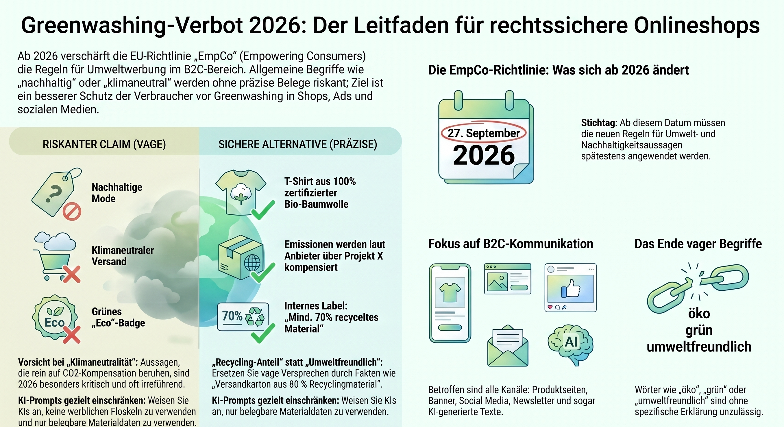 EmpCo-Richtlinie: Greenwashing-Verbot und Auswirkungen für Onlineshops