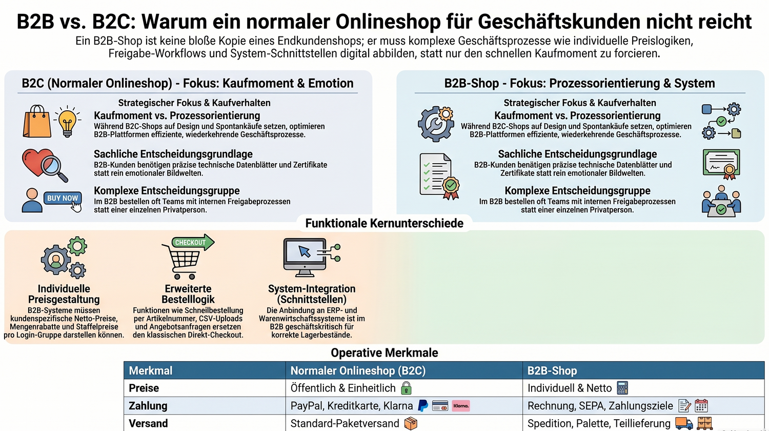 B2B-Shop vs. normaler Onlineshop: die wichtigsten Unterschiede